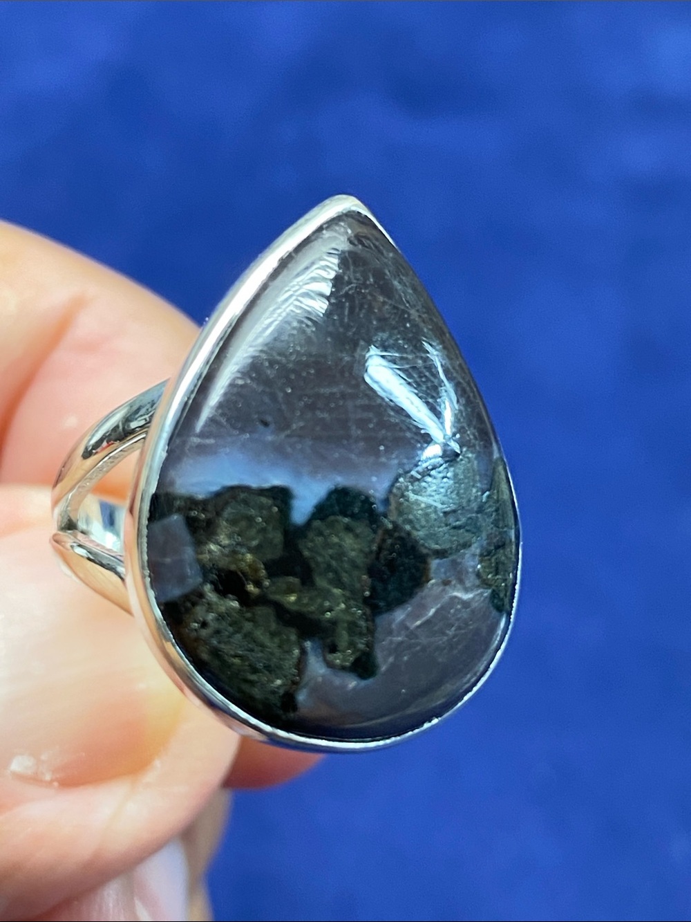 MYSTIC MERLINITE CRYSTAL IN SOLID STERLING SILVER 925 RING SIZE 7
